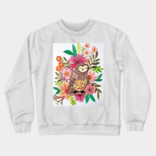 Floral brown barn Owl Crewneck Sweatshirt